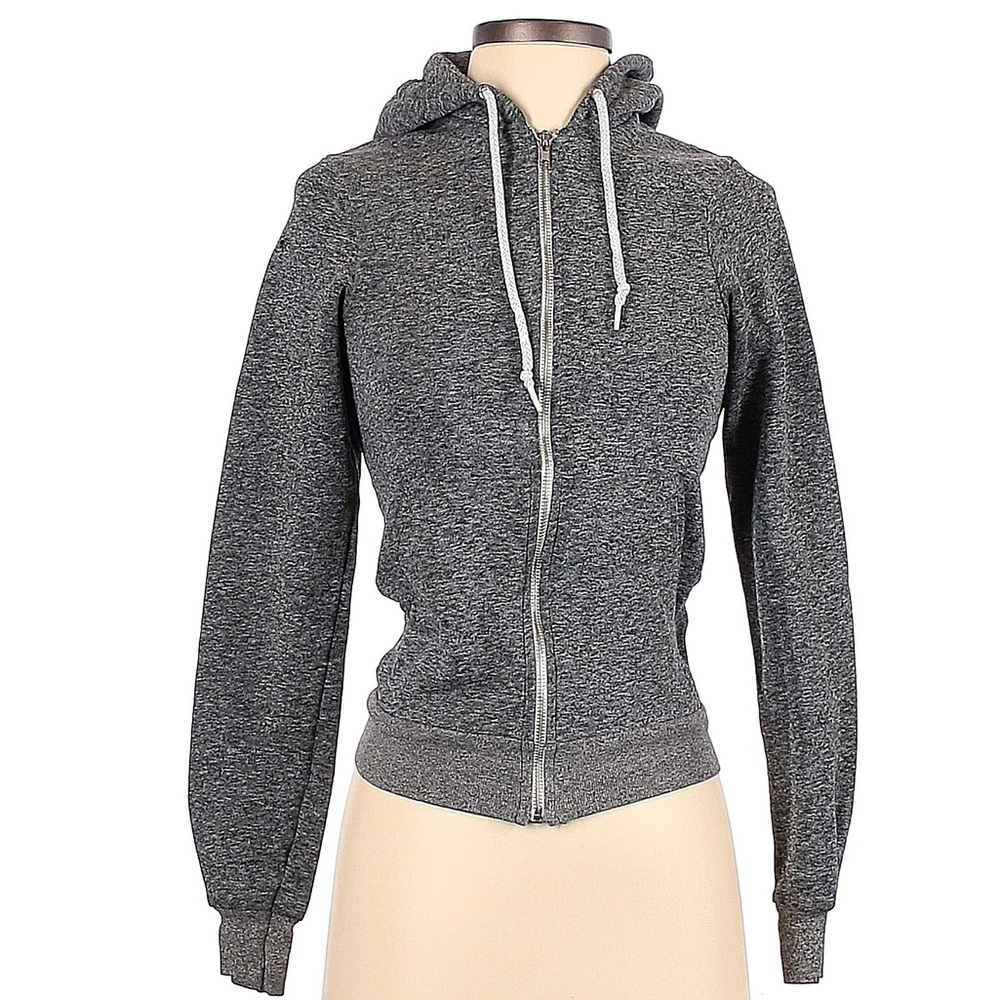 American Apparel Flex Fleece Hoodie Heather Gray Unisex Small